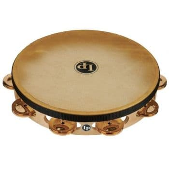 Latin percussion lp383-bz pandereta pro, 10 pulgadas, fila única, bronce
