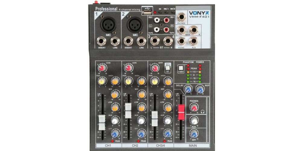 Vonyx VMM-F401 Mezclador Directo 4 canales 172575 VMM-F401