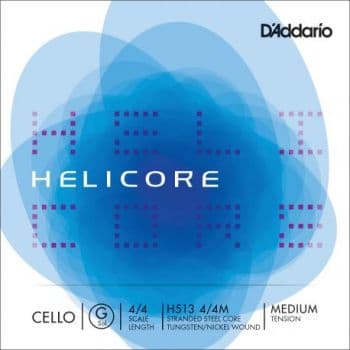 D´addario H513 Cuerda Helicore para violonchelo Sol (G), 4/4 tensión media H513-4/4M Helicore Cello G