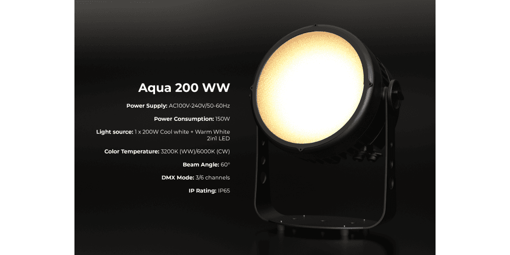 Triton Blue Aqua 200 WW Foco COB LED Profesional Exterior Cool White + Warm White IP65 ( REACONDICIONADO ) Aqua 200 WW