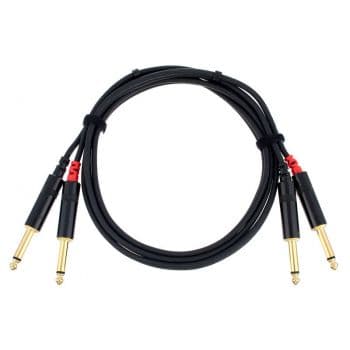 Cordial cfu 1,5 pp cable pro twin 2 jack macho a twin 2 jack macho 1,5 metros
