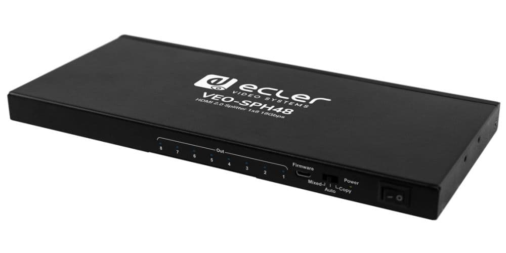Ecler Distribuidor 1 x 8 HDMI 2.0 VEO-SPH48