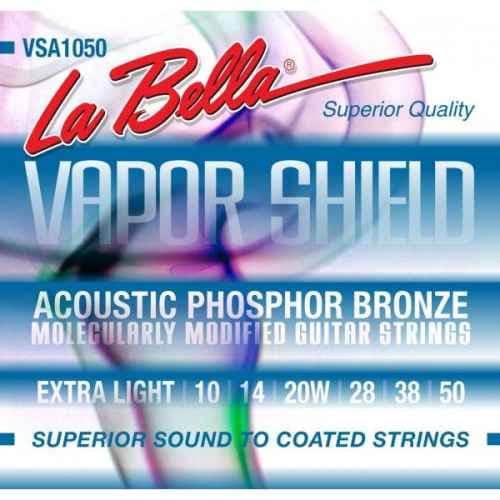 La Bella VSA1050 Juego De Cuerdas Para Guitarra Acústica Vapor Shield Extra Light VSA1050