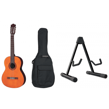 Yamaha c-40-ii natural guitarra clásica + funda + soporte de suelo