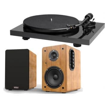 Music hall mark 1 black giradiscos + wiibo neo 100 altavoces vintage estantería