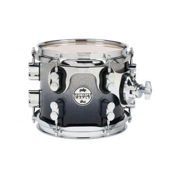 Drum workshop pdp tom concept maple silver to black sparkle fade