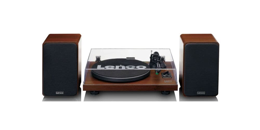 Lenco LS-600WA Bluetooth con 2 Velocidades Madera + Altavoces Externos 60W LS-600WA