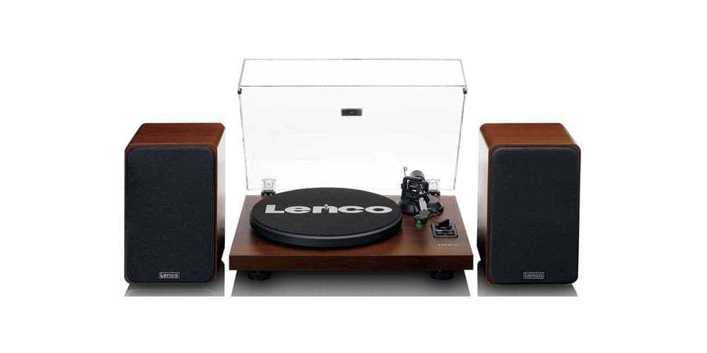 Lenco LS-600WA Bluetooth con 2 Velocidades Madera + Altavoces Externos 60W LS-600WA