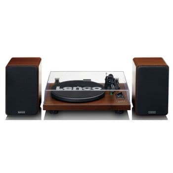 Lenco LS-600WA Bluetooth con 2 Velocidades Madera + Altavoces Externos 60W LS-600WA