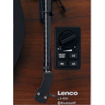 Lenco LS-600WA Bluetooth con 2 Velocidades Madera + Altavoces Externos 60W LS-600WA
