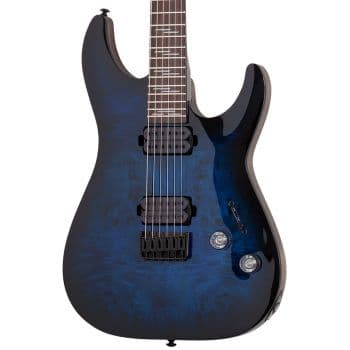 Schecter omen elite-6 see-thru blue burst. guitarra eléctrica