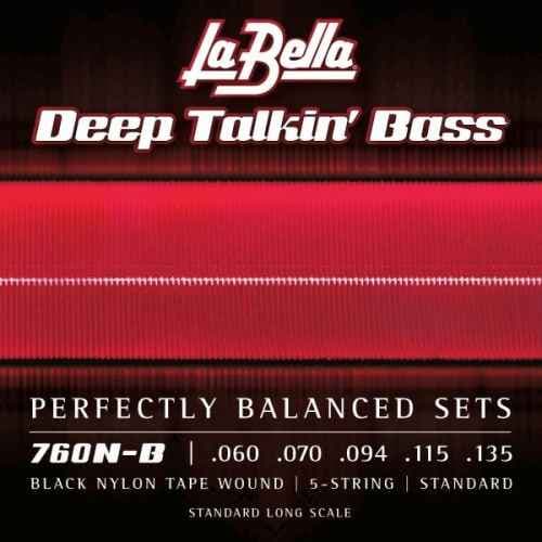 La Bella 760NB Juego De Cuerdas Para Bajo Deep Talkin´Black Nylon 5 Cuerdas 760NB