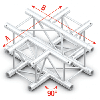 Showtec GQ30016HD Cross 4-way Heavy Duty Pro-30 Square G Truss GQ30016HD