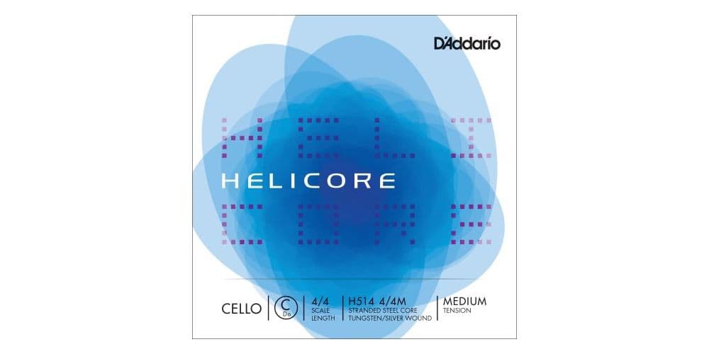D´addario H514 Cuerda Helicore para violonchelo Do (C), 4/4 tensión media H514-4/4M Helicore Cello C