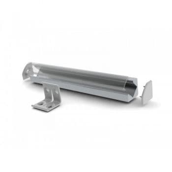 Quarkpro AL-45B Perfil Aluminio Blanco con Tapa Frost Ángulo 45º 2 Metros AL-45B