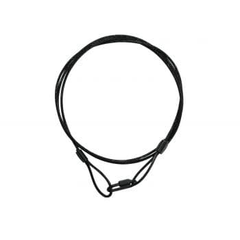 Eurolite cable de acero de seguridad negro 900x3mm + quick link a-200