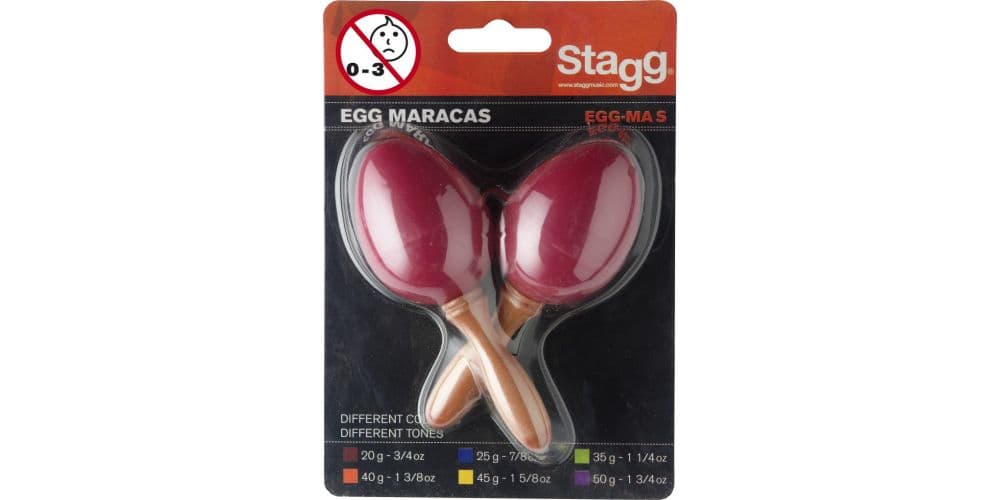 Stagg EGG-MA S/RD Par de maracas de plástico con forma de huevo EGG-MA S/RD
