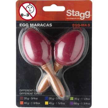 Stagg EGG-MA S/RD Par de maracas de plástico con forma de huevo EGG-MA S/RD