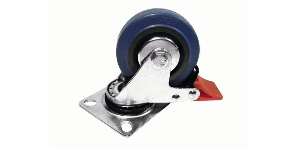 Roadinger Rueda Giratoria 75mm Azul con Freno Rueda Giratoria 75mm Azul con Freno