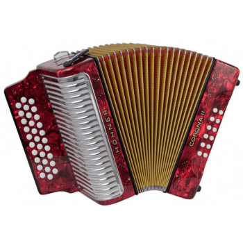 Hohner acordeón corona ii a-5623-gcf rojo