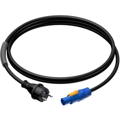 PROCAB Cable de alimentación con conector schucko macho 16A a Powercon 1,5 metros Schuko/Powercon 1,5 m