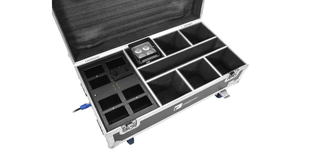 Roadinger Flightcase 6x AKKU IP UP-4 Plus HCL Spot WDMX with Charging Function Flightcase 6x AKKU IP UP-4 Plus HCL Spot WDMX with