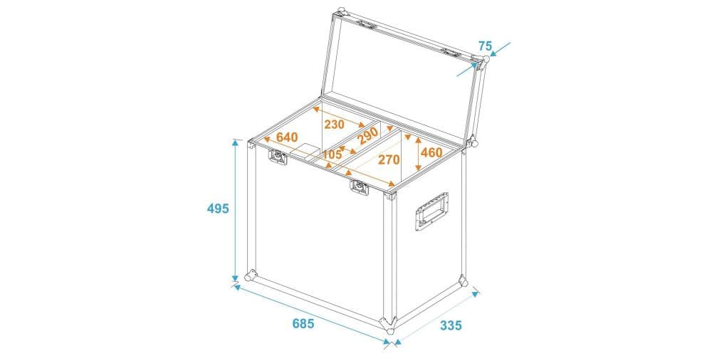 Roadinger Maletin de Transporte 2x TSL-750/TSL-1200 Maletin de Transporte 2x TSL-750/TSL-1200