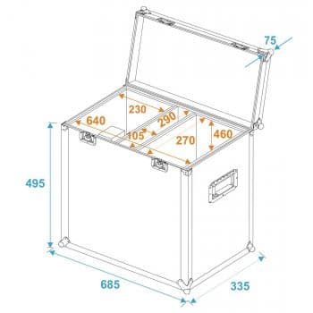 Roadinger Maletin de Transporte 2x TSL-750/TSL-1200 Maletin de Transporte 2x TSL-750/TSL-1200
