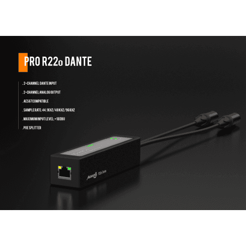 Audibax Pro R22o Dante Adaptador Dante de Alto Rendimiento R22o Dante