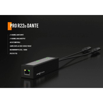 Audibax Pro R22o Dante Adaptador Dante de Alto Rendimiento R22o Dante