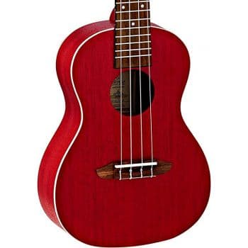 Ortega rufire ukelele de concierto see thru red