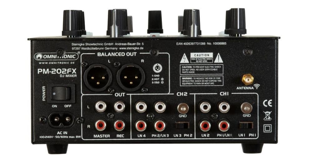 Omnitronic PM-202FX Mesa Mezclas 2 Canales PM-202FX