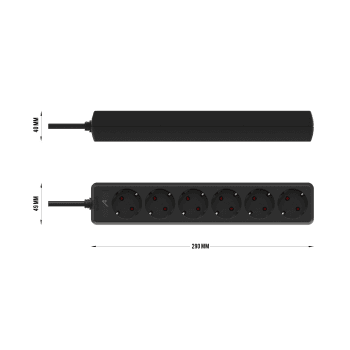 Audibax PS6-150-15 Regleta 6 Tomas Schuko 1,5m 1,5 mm² PS6-150-15