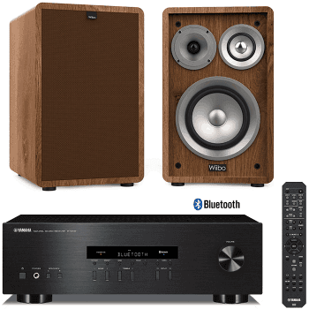Equipo hifi bluetooth yamaha rs-202d + altavoces vintage 6 nogal 3 vías