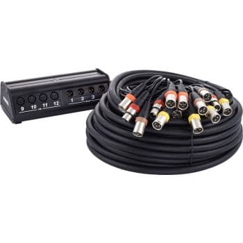 Cordial cyb 12-4 c cajetin de escenario multicore 12 entradas 4 salidas 30 metros