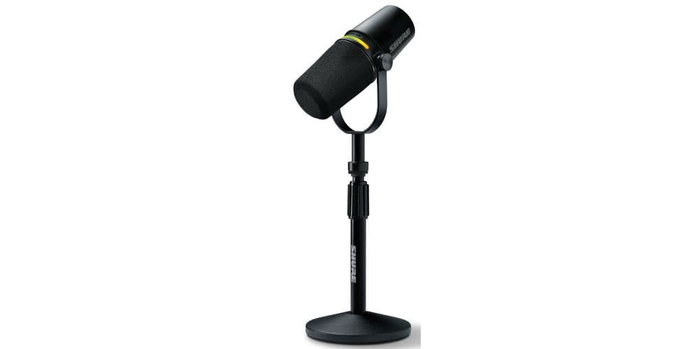 SHURE MV7 PLUS-K Micrófono Vocal Dinámico. Hibrido XLR/USB Negro + Soporte MV7 PLUS-K BNDL