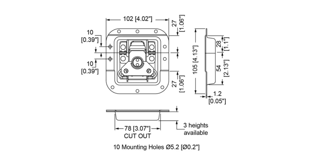 Walkasse W-CIERRE-PENNELCOM Cierre Mariposa Mediano con doble anillo para candado, plata W-CIERRE-PENNELCOM