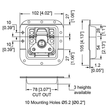 Walkasse W-CIERRE-PENNELCOM Cierre Mariposa Mediano con doble anillo para candado, plata W-CIERRE-PENNELCOM