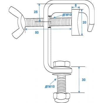 Eurolite TH-52 Abrazadera Silver 50mm Abrazadera Silver TH-52