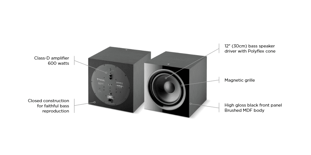 FOCAL SUB 600P Black Subwoofer SUB 600P Black