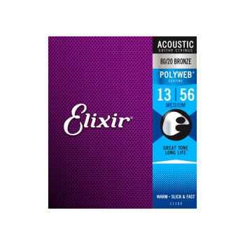 Elixir JUEGO ACÚSTICA POLYWEB 80/20 BRONZE ML 13-56 POLYWEB 80/20 BRONZE ML 13-56