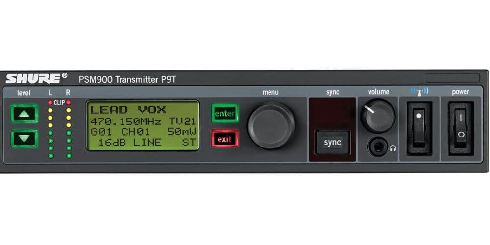 SHURE P9TE G7E Transmisor PSM900 UHF hasta 20 sistemas compatibles. 506-542MHz. P9TE G7E