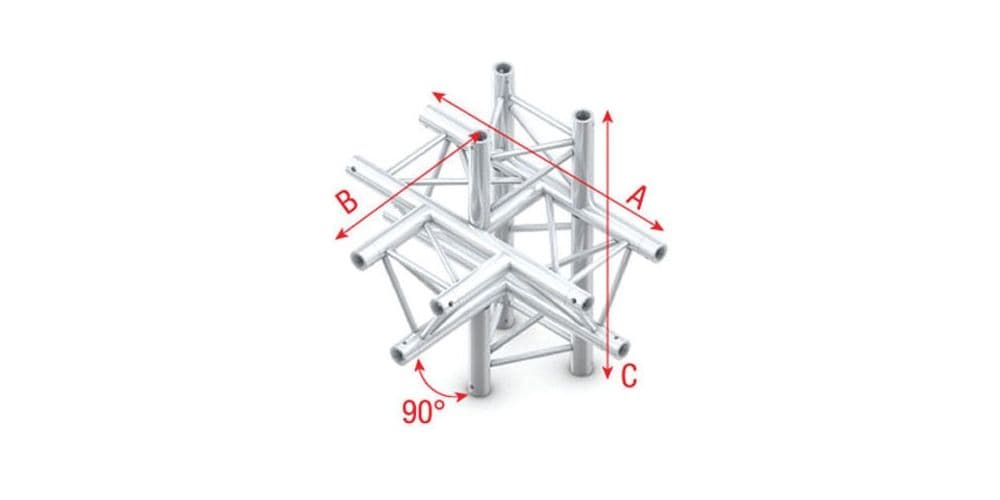 Showtec FT30051 T-Cross + up/down 5-way - 50cm Pro-30 Triangle F Truss FT30051