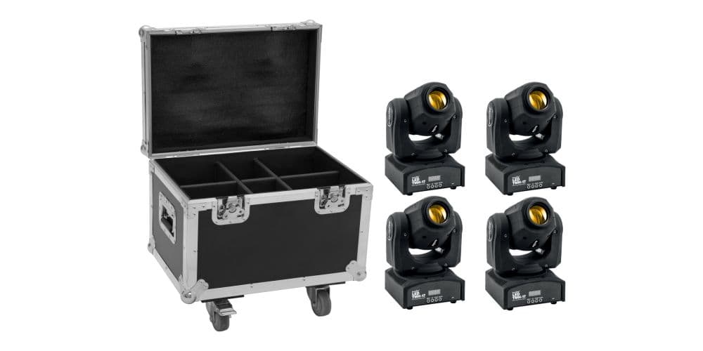 Eurolite Set 4x LED TMH-17 Spot + Flightcase con Ruedas Set 4x LED TMH-17 Spot + Flightcase con Ruedas