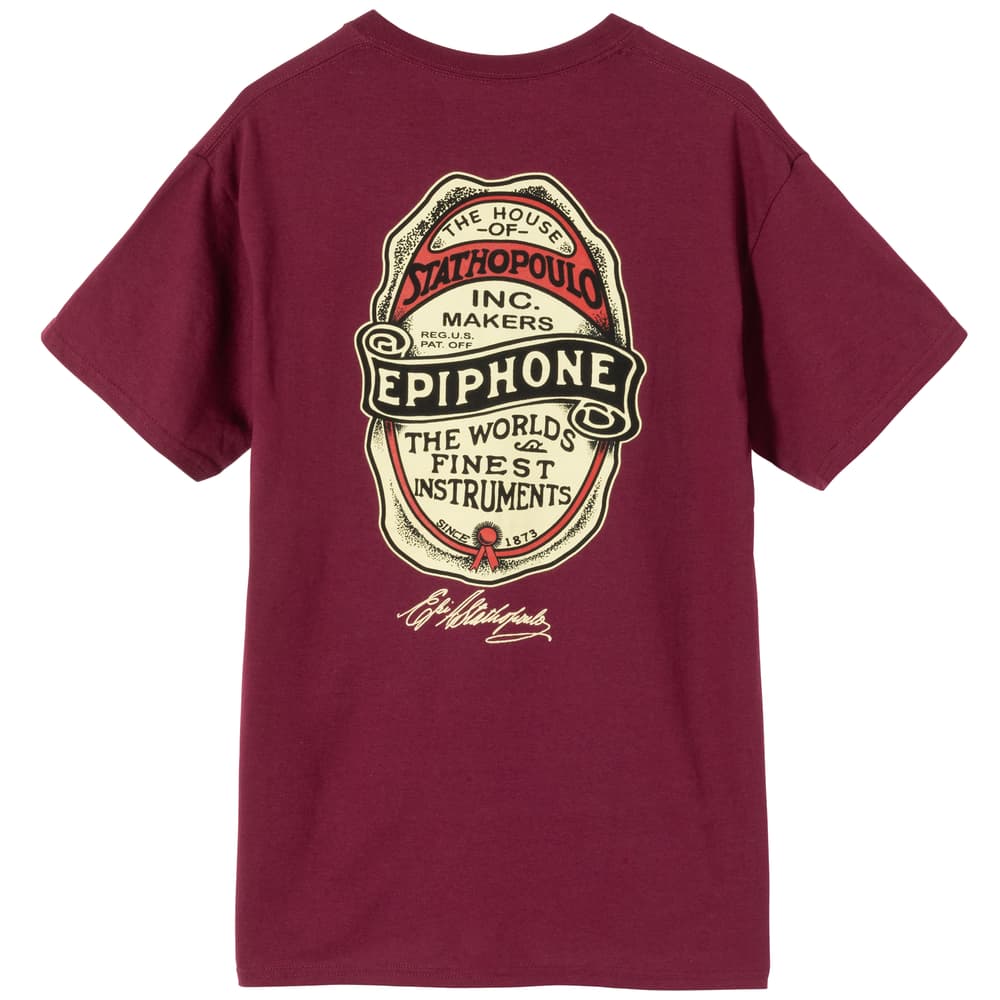 Gibson Epiphone House of Stathopoulo Tee (Maroon), Large Epiphone House of Stathopoulo Tee (Maroon), Large