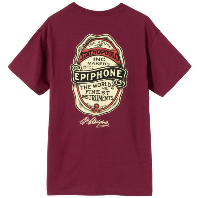 Gibson Epiphone House of Stathopoulo Tee (Maroon), Large Epiphone House of Stathopoulo Tee (Maroon), Large