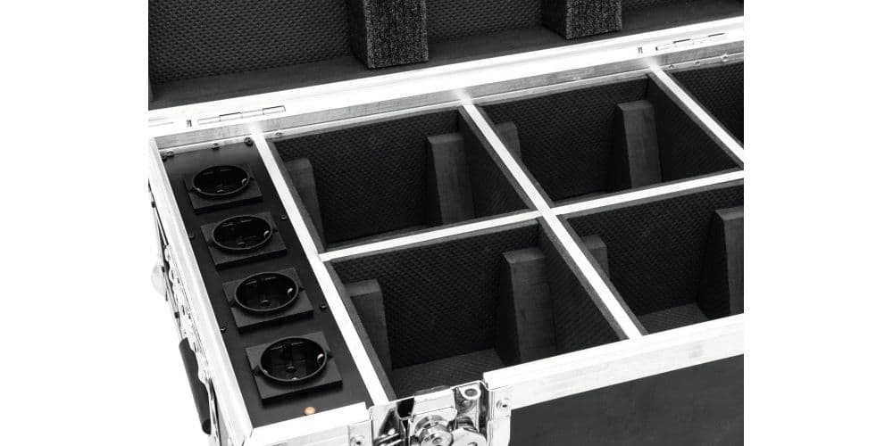 Roadinger 4x Akku TL-3 Trusslight QuickDMX Con Función de Carga Flightcase Flightcase 4x AKKU TL-3 Trusslight QuickDMX con Fu