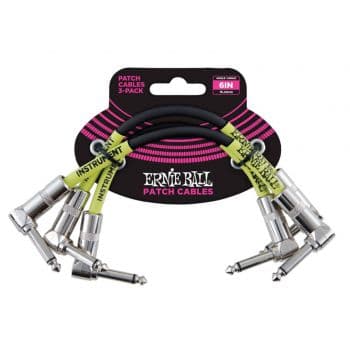 Ernie ball 6050 cable patch jack a jack 0,15 cm. negro pack 3 unid.