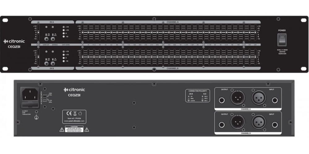 Citronic CEQ231 Ecualizador Gráfico Doble de 31 Bandas 170926 CEQ231