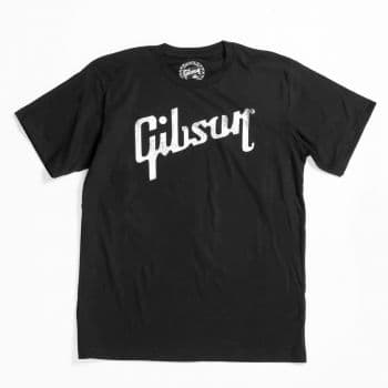 Gibson distressed gibson logo t black lg camiseta manga de corta